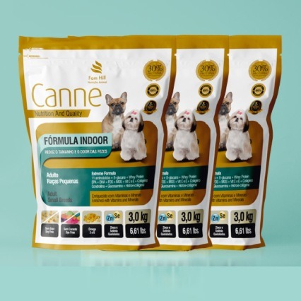 3 Pacotes de Canne Nutrition And Quality - (3x 3kg) - Alimento para Cães Adultos de Pequeno Porte