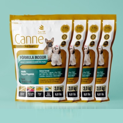 4 Pacotes de Canne Nutrition And Quality - (4x 3kg) - Alimento para Cães Adultos de Pequeno Porte
